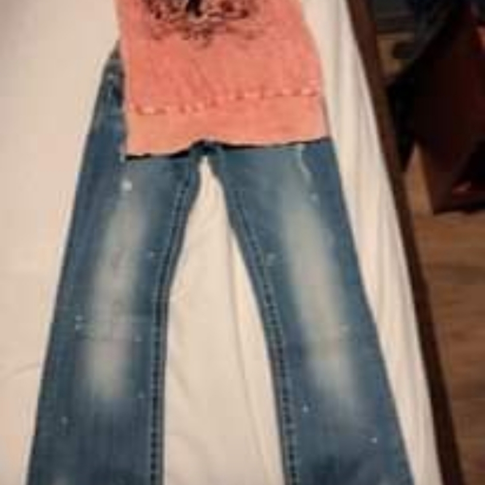 Designer shirt and jeans